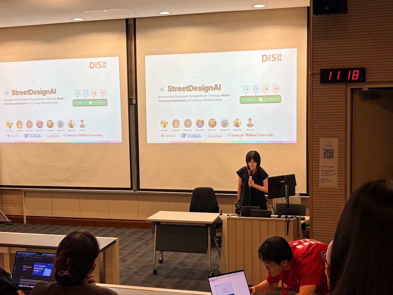 Ziyi Wang presenting StreetDesignAI at DIS 2026